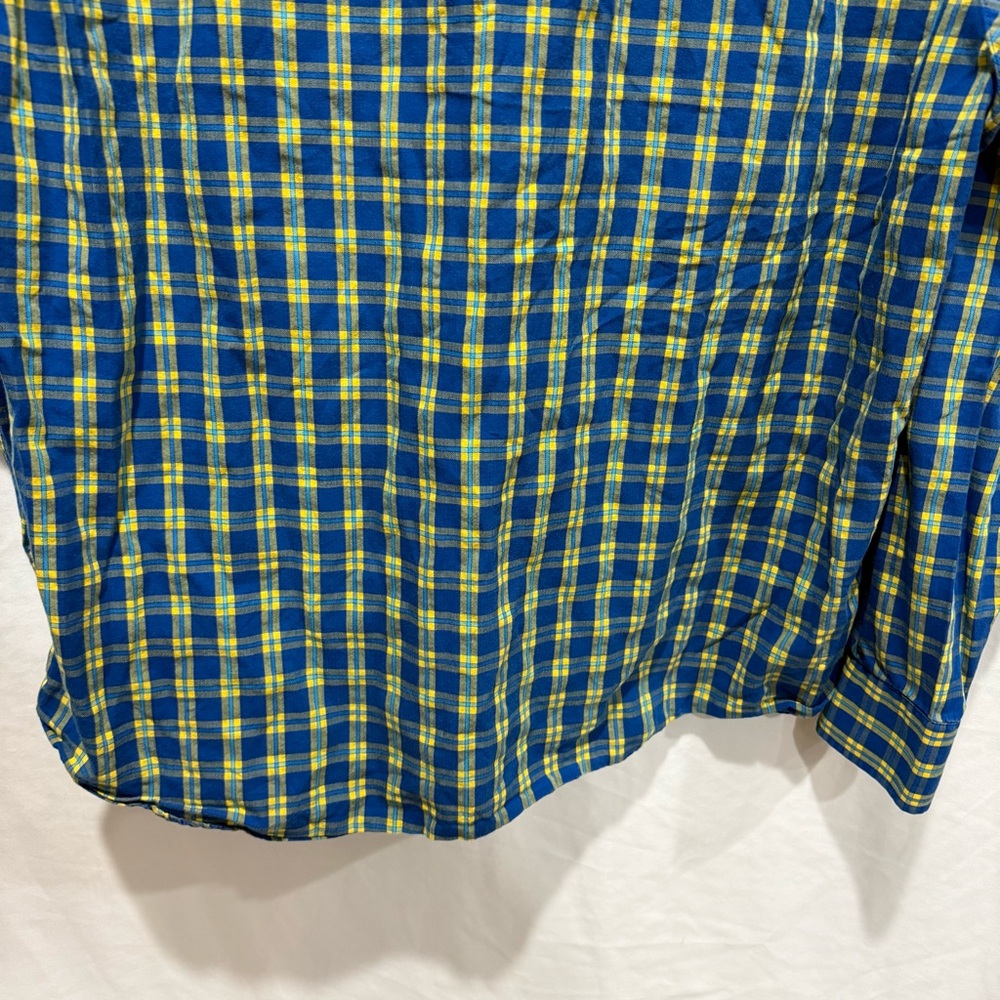 Allen Solly Sport Fit Blue Yellow Plaid Button Up Shirt XL (44)‎ Office Corp - Picture 15 of 15